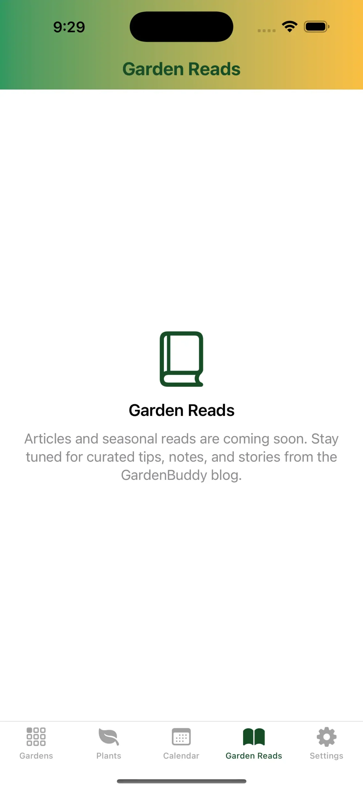 Garden Reads coming soon in GardenBuddy